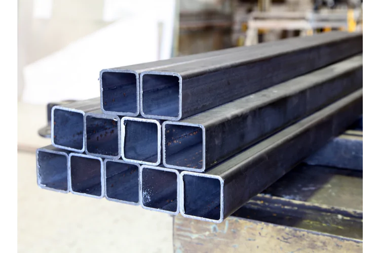 A stack of steel box sections