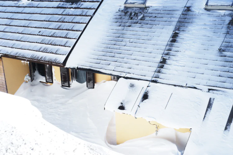 House covered in snow